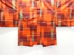 格子織り出し手織り紬羽織